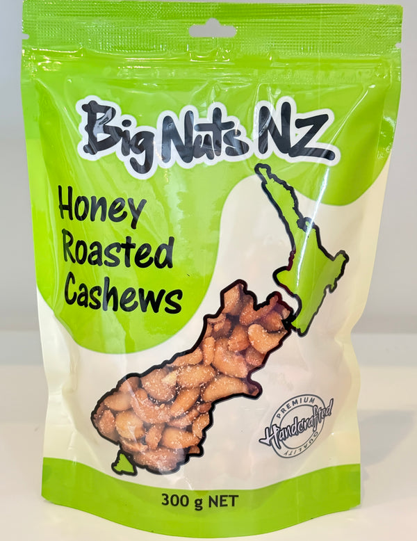 Honey Roasted Cashews 300 g - BigNutsNZ