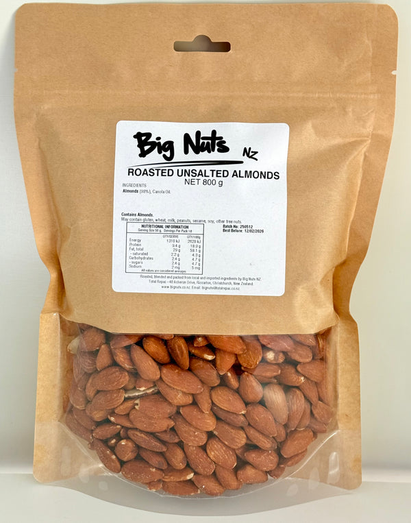 Roasted Unsalted Almonds 800 g